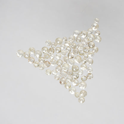2.57 Ct 74 Pcs Round Rose Cut Light Yellow Diamonds | Natural Loose Diamond Lot
