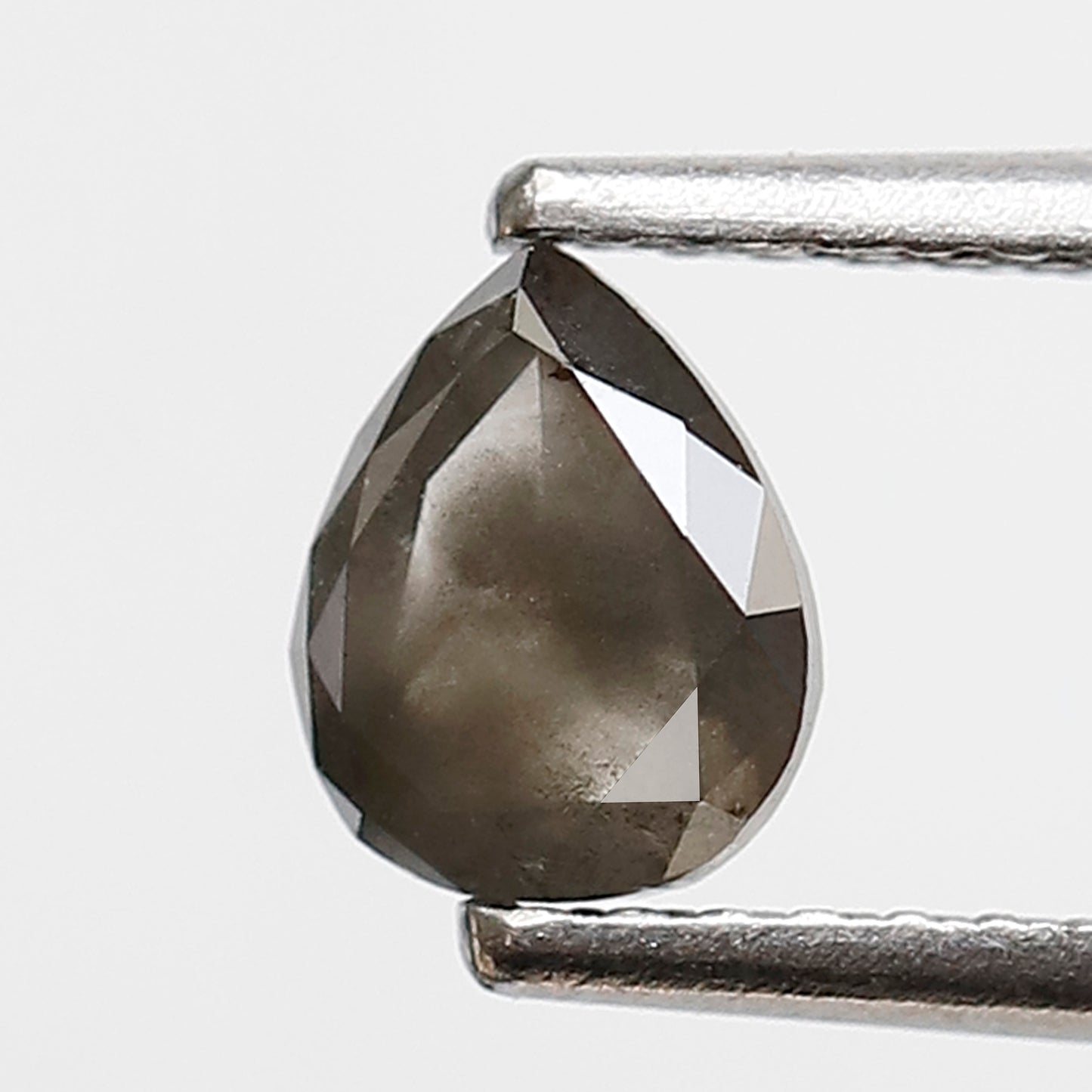 0.66 CT 5.80 MM Pear Shape Salt and Pepper Diamond Loose Natural Grey Black Color Diamond