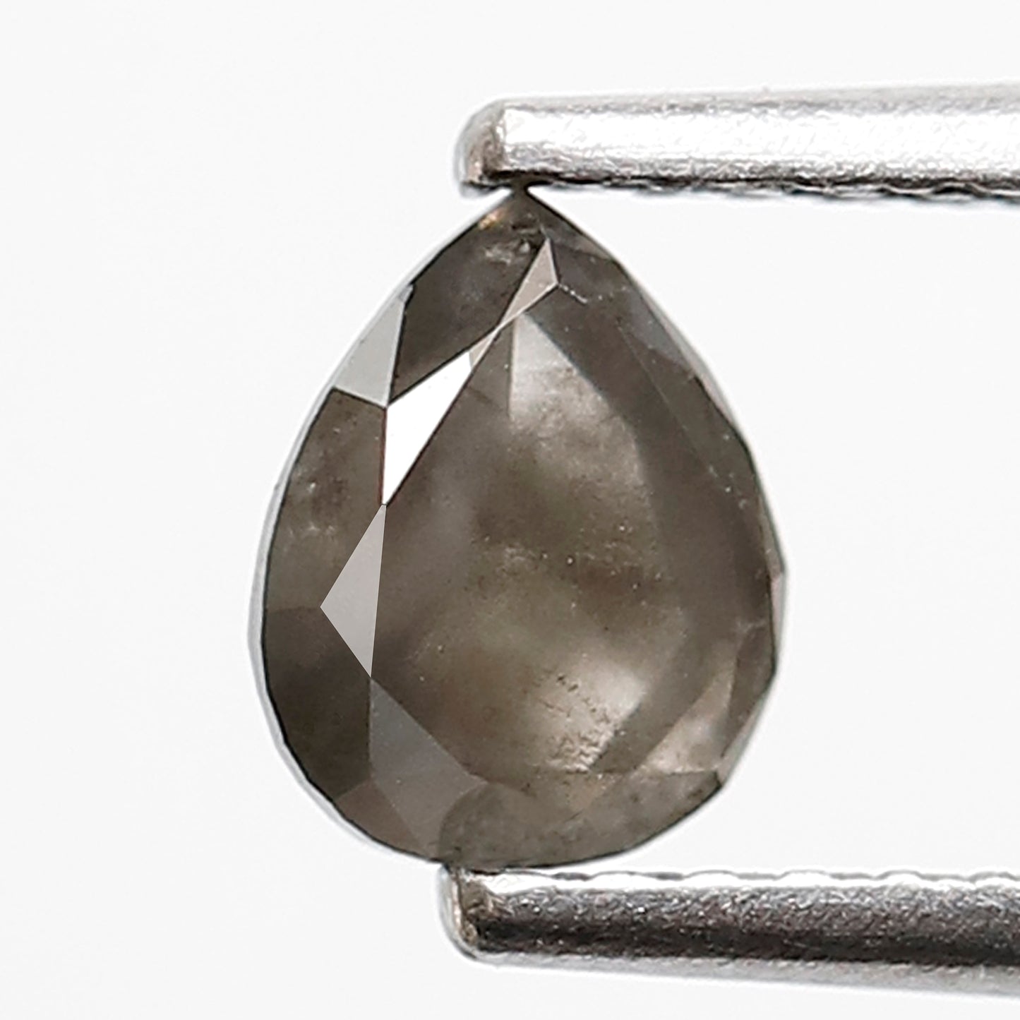 0.66 CT 5.80 MM Pear Shape Salt and Pepper Diamond Loose Natural Grey Black Color Diamond