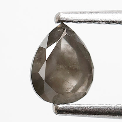 0.66 CT 5.80 MM Pear Shape Salt and Pepper Diamond Loose Natural Grey Black Color Diamond