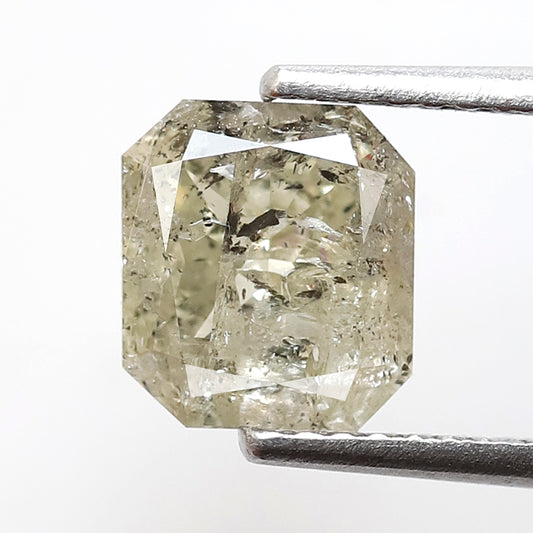 1.50 CT Asscher cut Loose Earth Mined Diamond, 7.40 mm Natural Salt and Pepper Diamond For Making Anniversary Ring