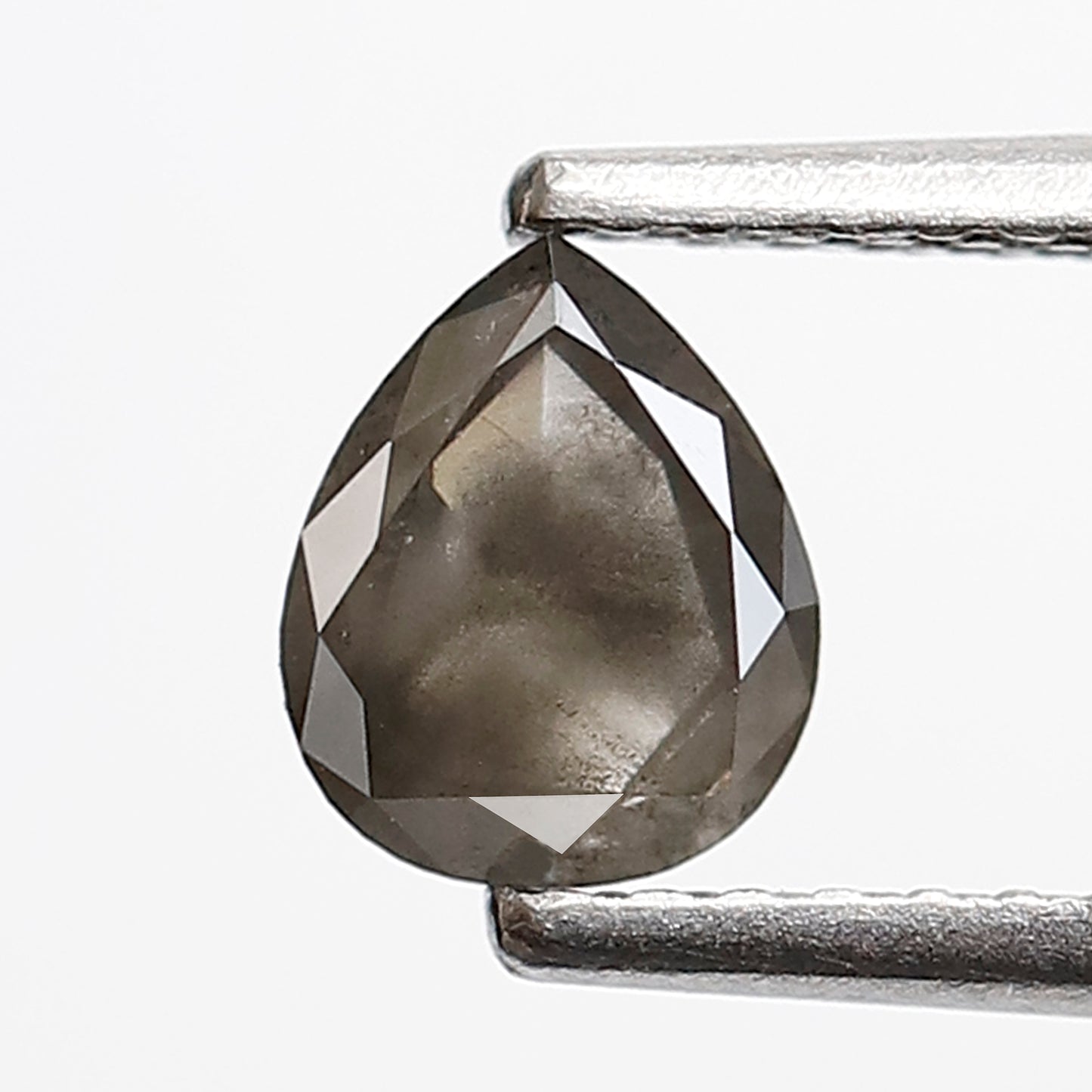 0.66 CT 5.80 MM Pear Shape Salt and Pepper Diamond Loose Natural Grey Black Color Diamond