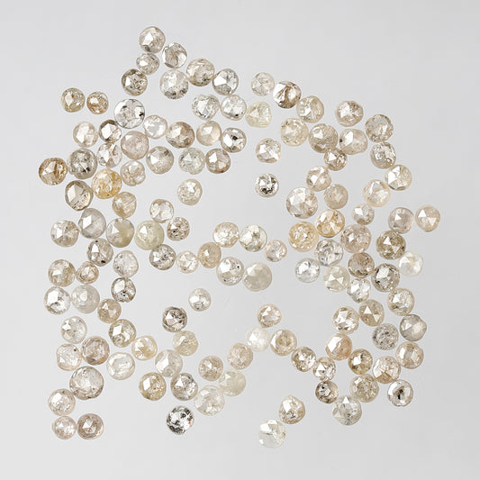 5.02 CT Round Rose cut Diamonds Natural Light Brown 127 Pcs Earth Mined Diamonds For Wedding Ring