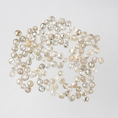 5.02 CT Round Rose cut Diamonds Natural Light Brown 127 Pcs Earth Mined Diamonds For Wedding Ring