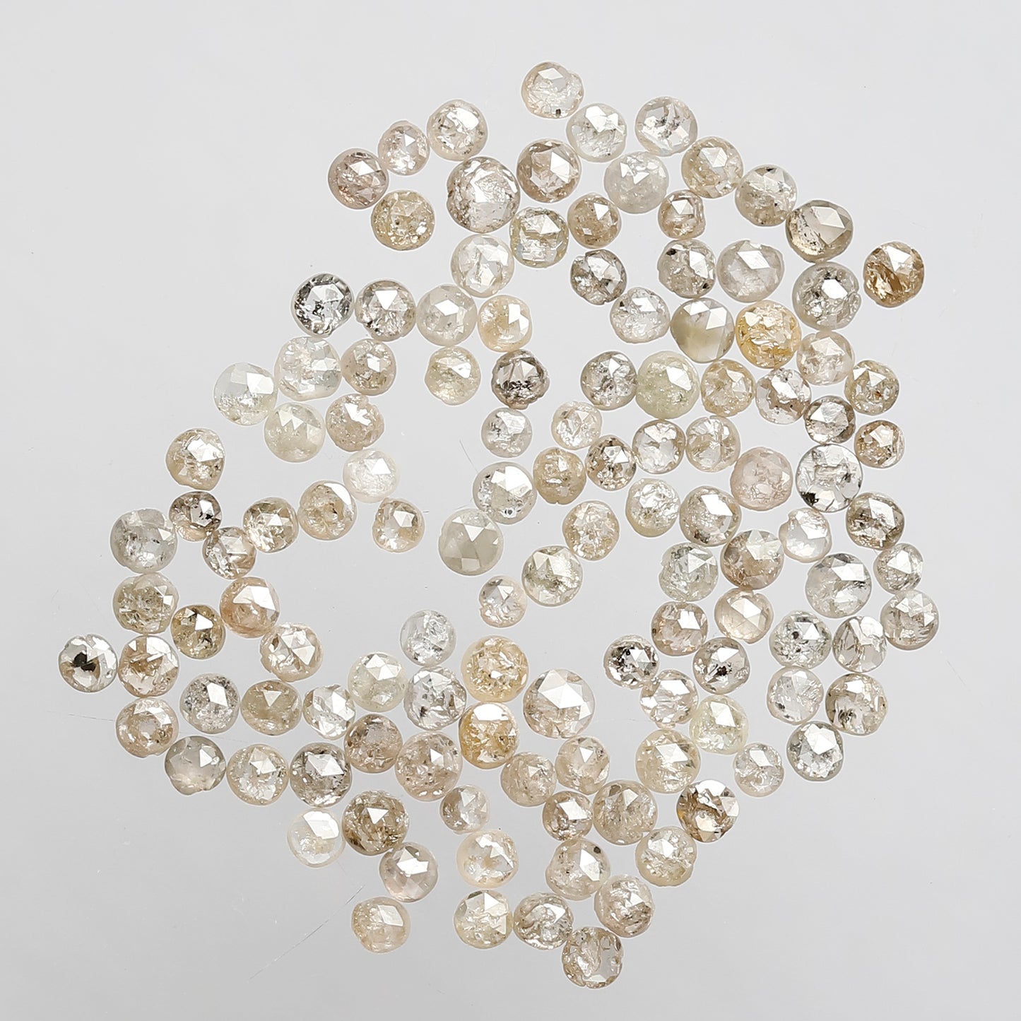 5.02 CT Round Rose cut Diamonds Natural Light Brown 127 Pcs Earth Mined Diamonds For Wedding Ring