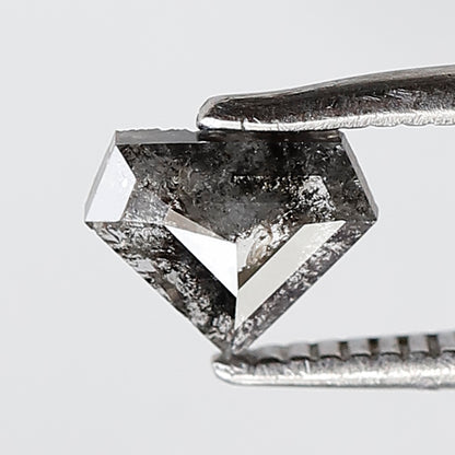 0.43 CT 5 MM Geometric Shape Salt and Pepper Diamond Gray Black Color Natural Loose Diamond