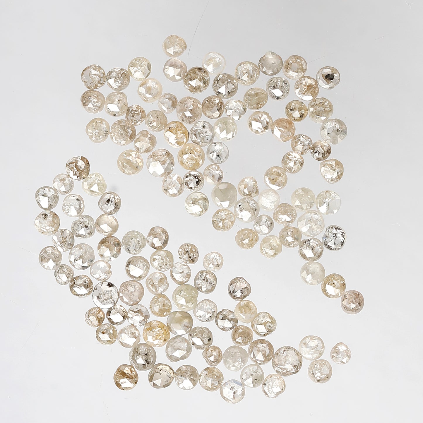 5.02 CT Round Rose cut Diamonds Natural Light Brown 127 Pcs Earth Mined Diamonds For Wedding Ring