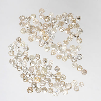5.02 CT Round Rose cut Diamonds Natural Light Brown 127 Pcs Earth Mined Diamonds For Wedding Ring