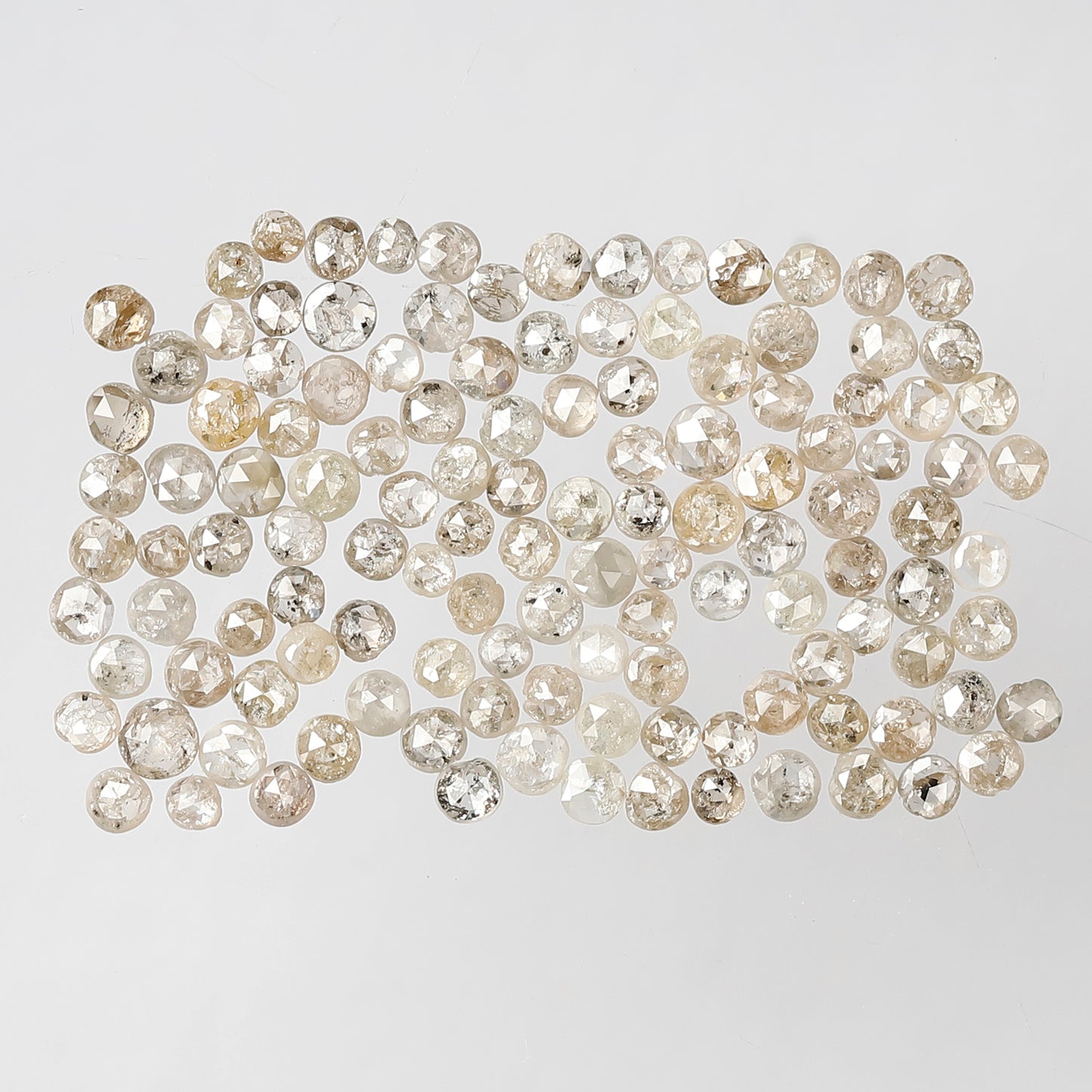 5.02 CT Round Rose cut Diamonds Natural Light Brown 127 Pcs Earth Mined Diamonds For Wedding Ring