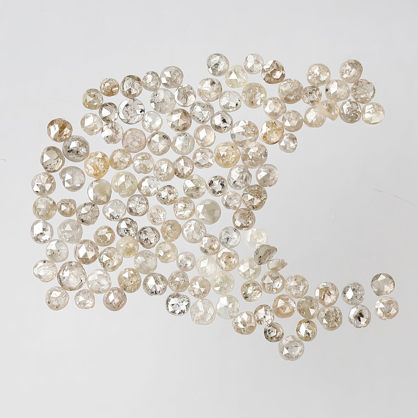 5.02 CT Round Rose cut Diamonds Natural Light Brown 127 Pcs Earth Mined Diamonds For Wedding Ring