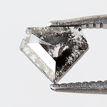 0.43 CT 5 MM Geometric Shape Salt and Pepper Diamond Gray Black Color Natural Loose Diamond