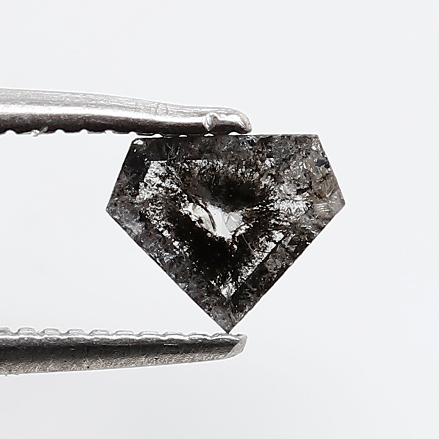 0.43 CT 5 MM Geometric Shape Salt and Pepper Diamond Gray Black Color Natural Loose Diamond
