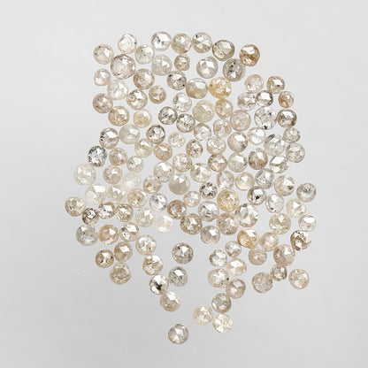 5.02 CT Round Rose cut Diamonds Natural Light Brown 127 Pcs Earth Mined Diamonds For Wedding Ring
