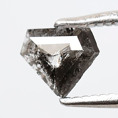 0.43 CT 5 MM Geometric Shape Salt and Pepper Diamond Gray Black Color Natural Loose Diamond