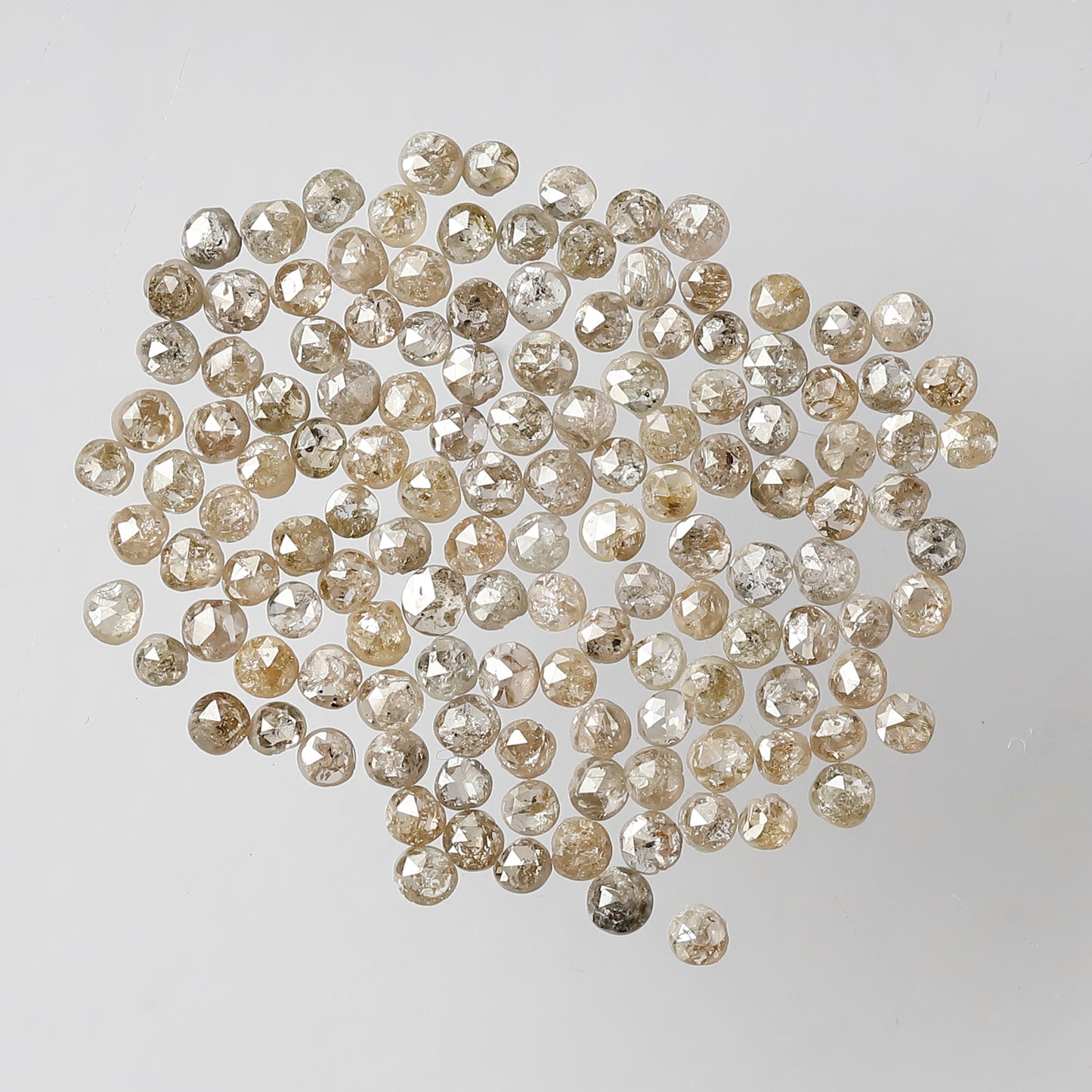 5.07 Ct Round Rose Cut Diamond Lot | 160 Pcs Brownish 1.5–2.2 mm Conflict Free Diamonds