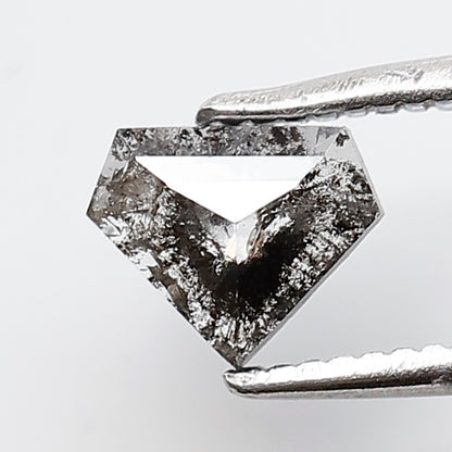 0.43 CT 5 MM Geometric Shape Salt and Pepper Diamond Gray Black Color Natural Loose Diamond