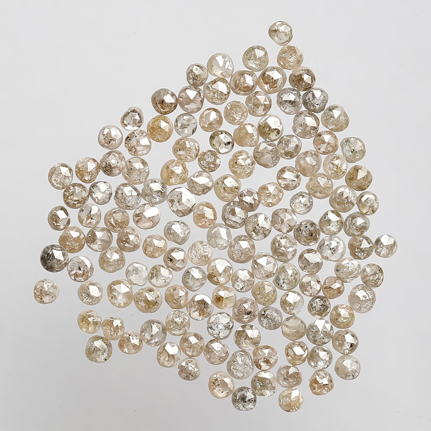 5.07 Ct Round Rose Cut Diamond Lot | 160 Pcs Brownish 1.5–2.2 mm Conflict Free Diamonds