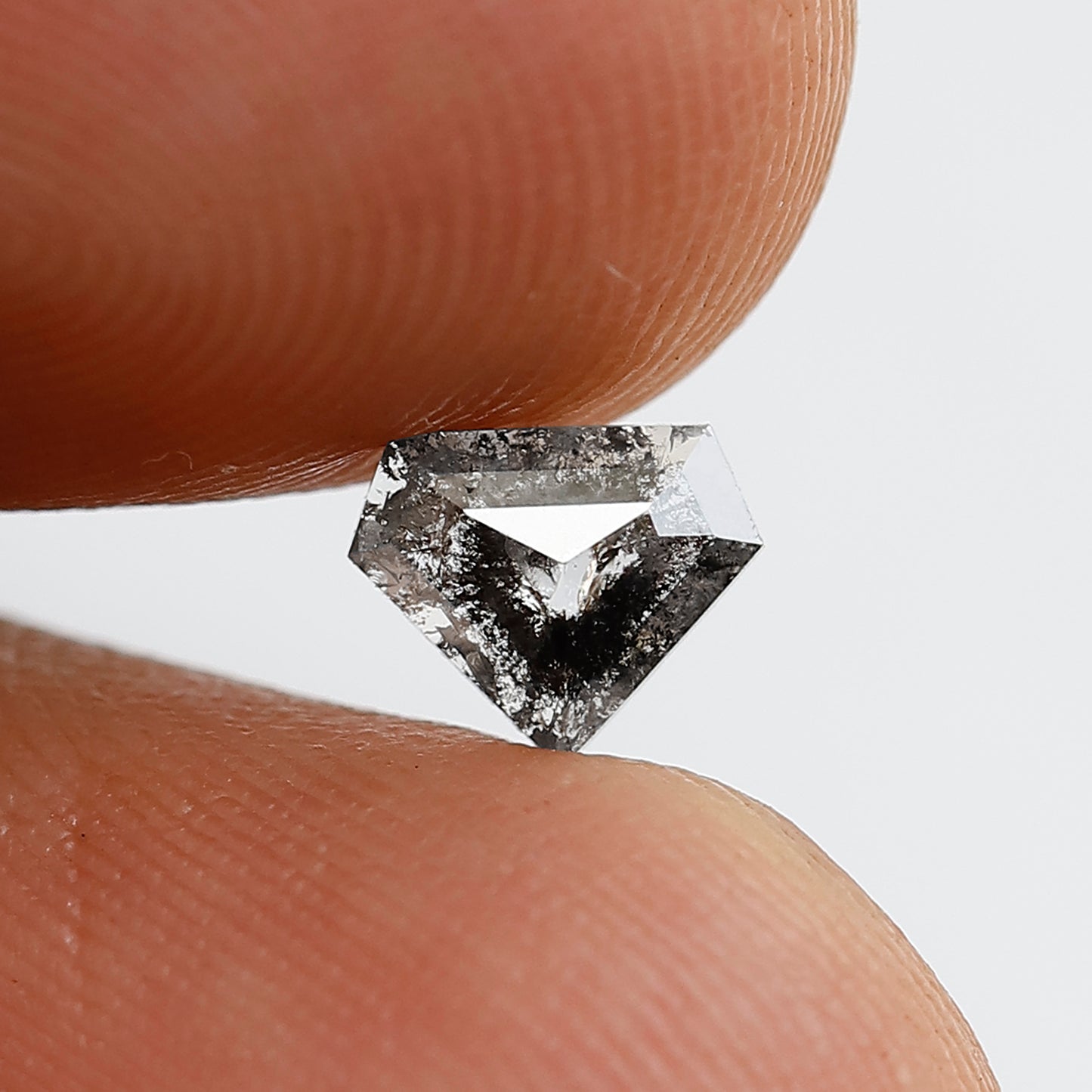 0.43 CT 5 MM Geometric Shape Salt and Pepper Diamond Gray Black Color Natural Loose Diamond