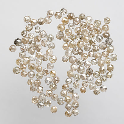 5.07 Ct Round Rose Cut Diamond Lot | 160 Pcs Brownish 1.5–2.2 mm Conflict Free Diamonds