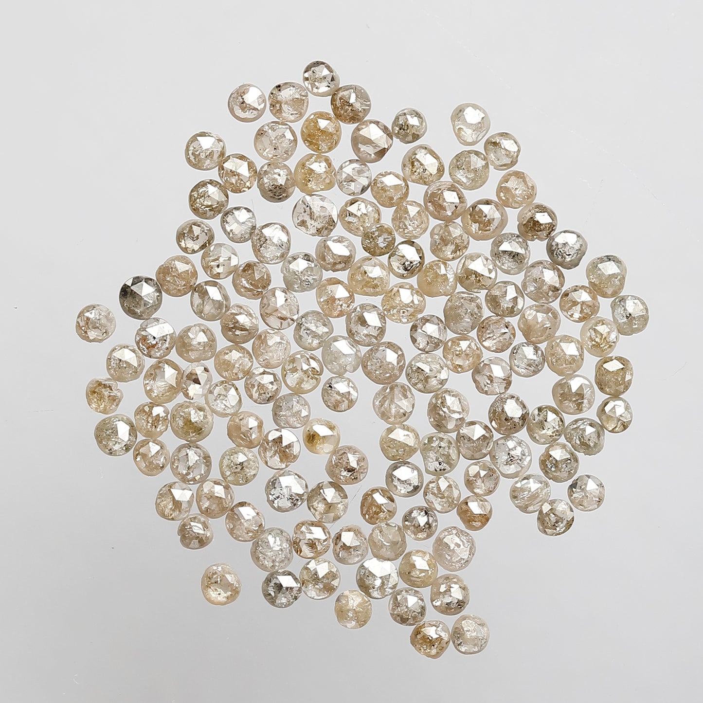5.07 Ct Round Rose Cut Diamond Lot | 160 Pcs Brownish 1.5–2.2 mm Conflict Free Diamonds