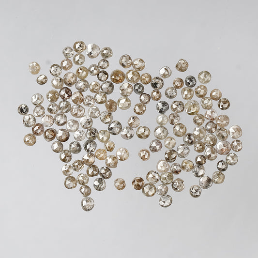 5.05 Ct Round Rose Cut Diamond Lot | 132 Pcs Brownish 1.5–2.5 mm Natural Loose Diamonds
