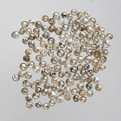 5.05 Ct Round Rose Cut Diamond Lot | 132 Pcs Brownish 1.5–2.5 mm Natural Loose Diamonds