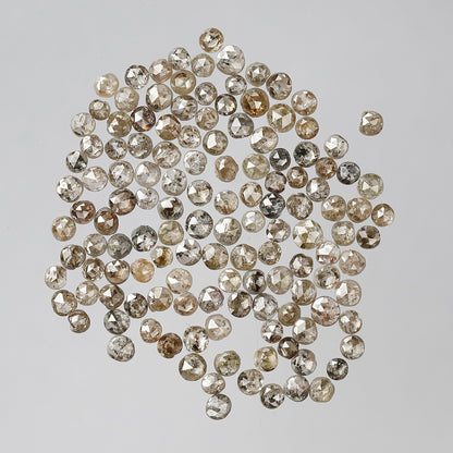 5.05 Ct Round Rose Cut Diamond Lot | 132 Pcs Brownish 1.5–2.5 mm Natural Loose Diamonds