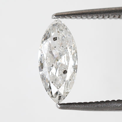 Marquise Cut 0.73 Ct White Salt & Pepper Diamond, Natural Loose Diamond, 10.1 mm for Wedding Ring