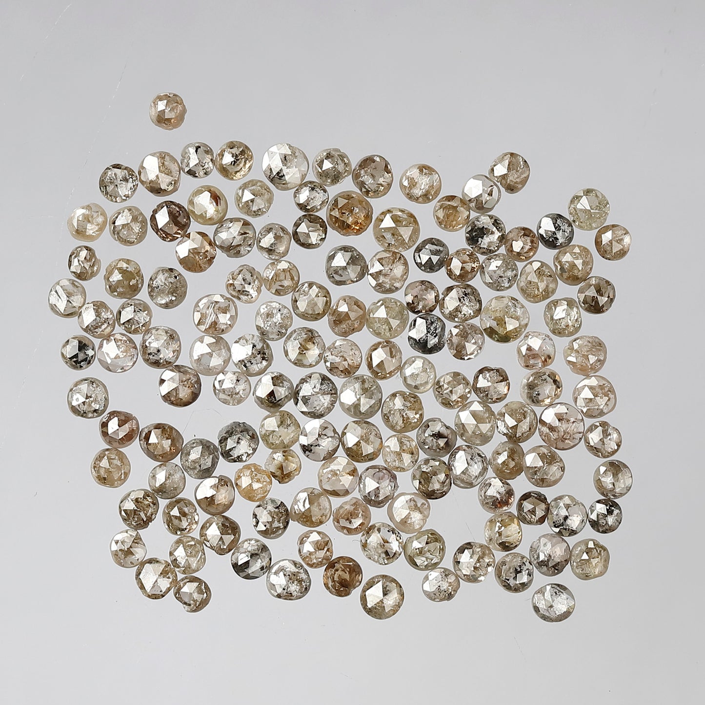 5.05 Ct Round Rose Cut Diamond Lot | 132 Pcs Brownish 1.5–2.5 mm Natural Loose Diamonds