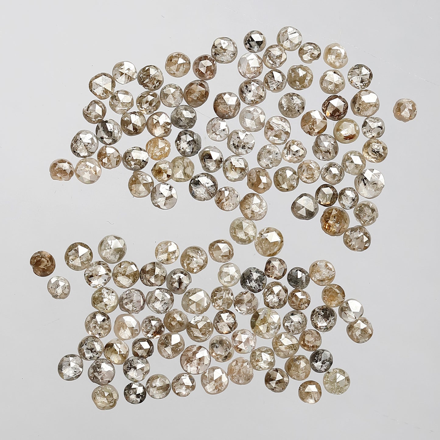 5.05 Ct Round Rose Cut Diamond Lot | 132 Pcs Brownish 1.5–2.5 mm Natural Loose Diamonds