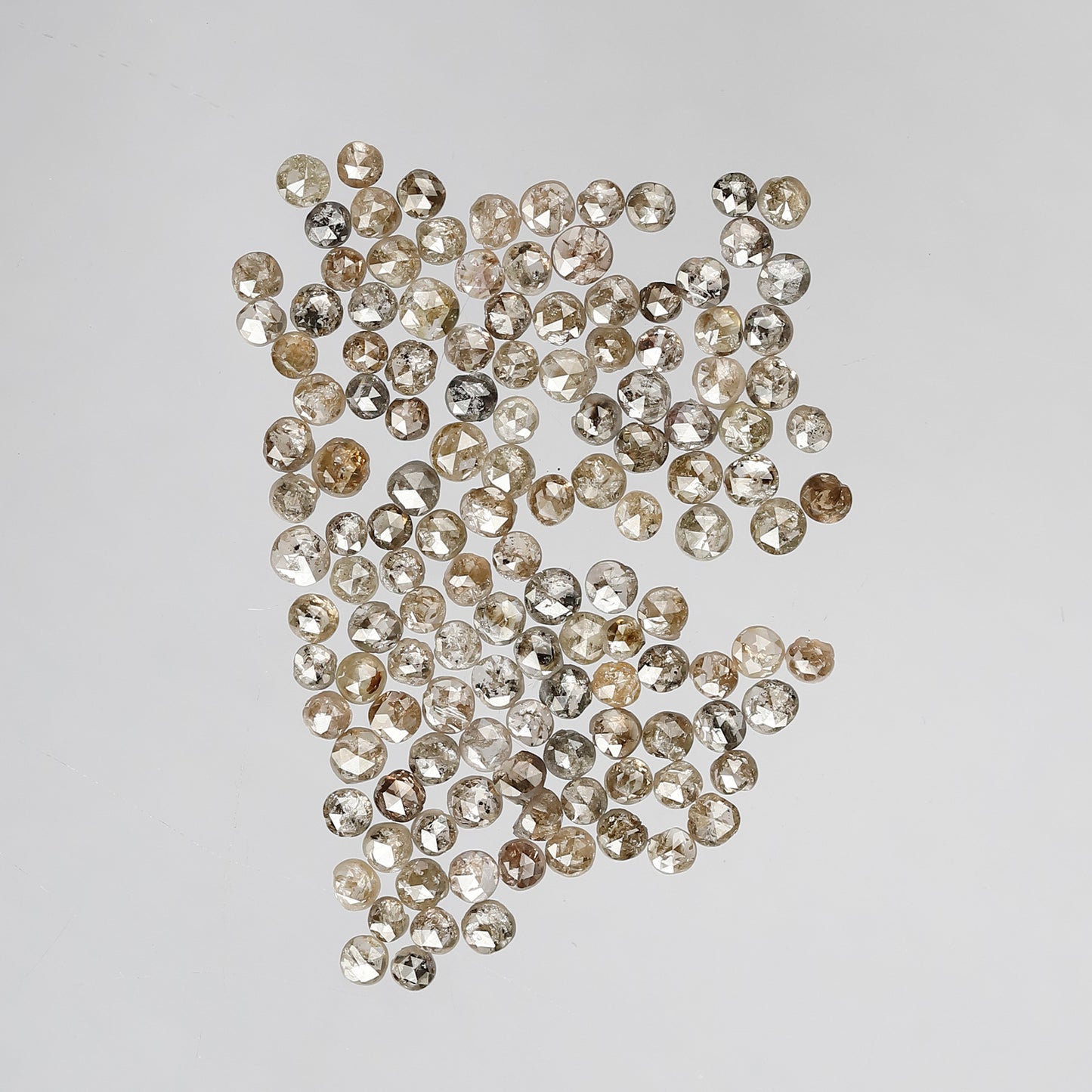 5.05 Ct Round Rose Cut Diamond Lot | 132 Pcs Brownish 1.5–2.5 mm Natural Loose Diamonds
