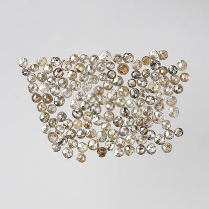 5.05 Ct Round Rose Cut Diamond Lot | 132 Pcs Brownish 1.5–2.5 mm Natural Loose Diamonds