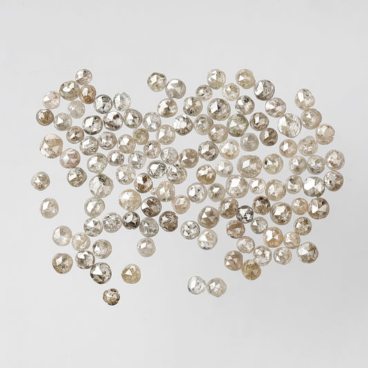 5.31 CT Brownish Gray Round Rose cut Diamond Lot, 1.5 mm To 2.5 mm Loose Conflict Free 118 Pcs Diamonds