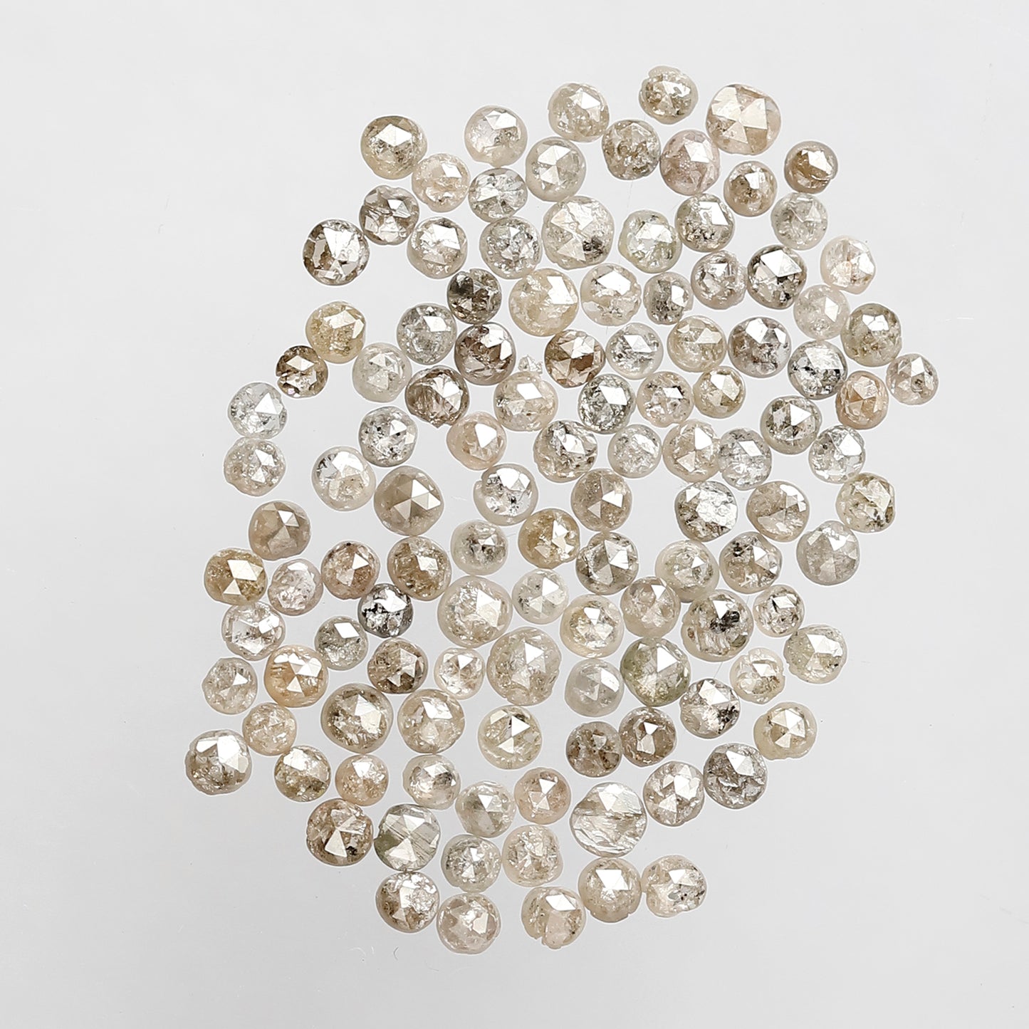 5.31 CT Brownish Gray Round Rose cut Diamond Lot, 1.5 mm To 2.5 mm Loose Conflict Free 118 Pcs Diamonds