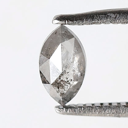 0.35 CT 6 MM Marquise shape Salt and Pepper Diamond Loose Natural Gray Black Color Diamond