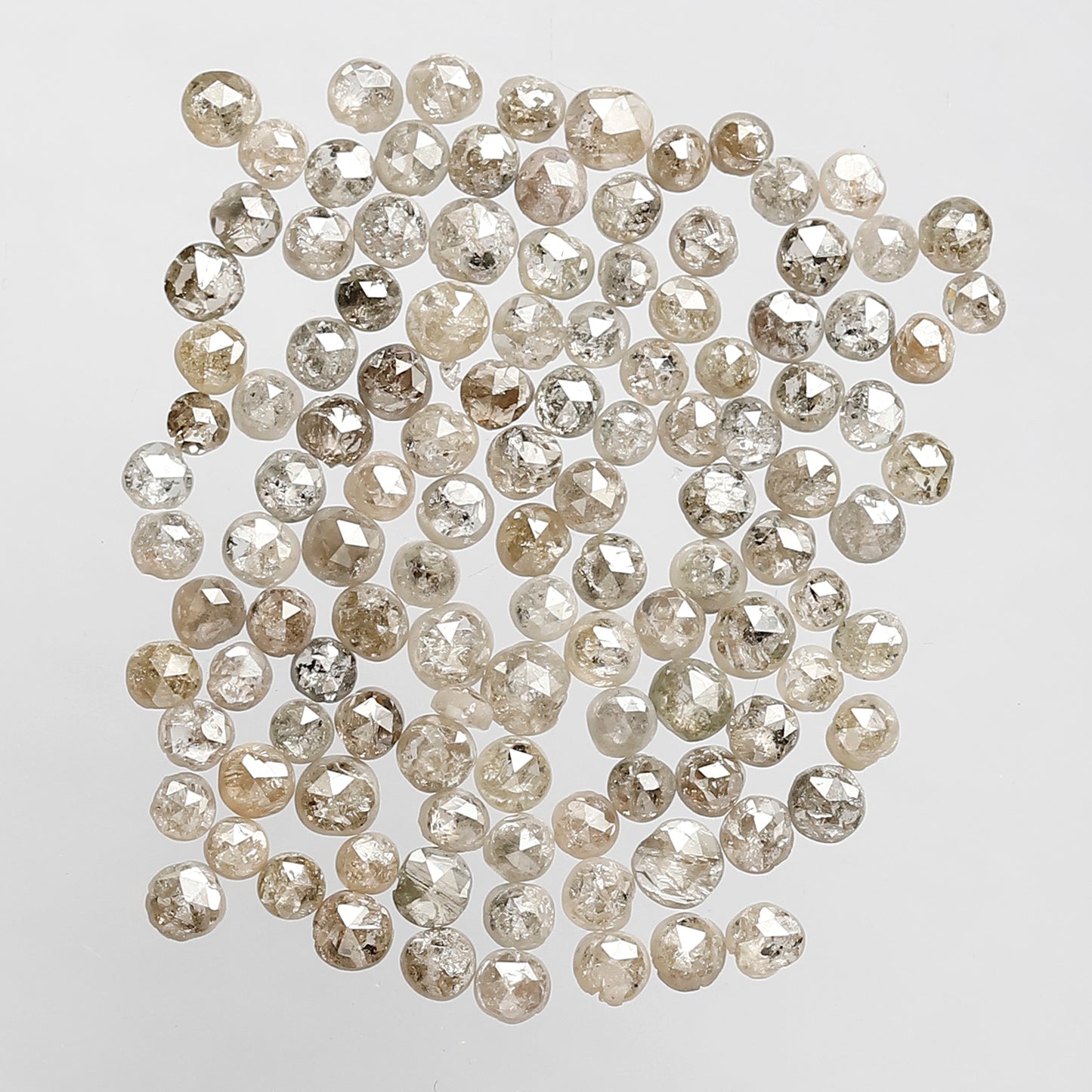 5.31 CT Brownish Gray Round Rose cut Diamond Lot, 1.5 mm To 2.5 mm Loose Conflict Free 118 Pcs Diamonds