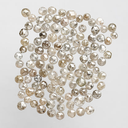5.31 CT Brownish Gray Round Rose cut Diamond Lot, 1.5 mm To 2.5 mm Loose Conflict Free 118 Pcs Diamonds