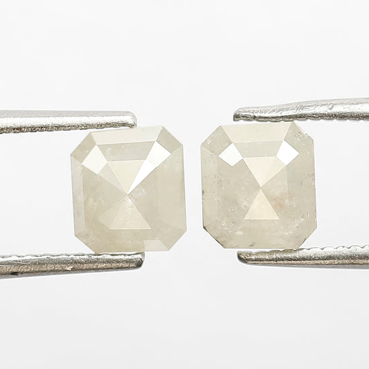 6 MM Yellowish grey 1.62 CT Emerald Shape Salt and Pepper Diamond Perfect For Making Body Piercing Jewelry
