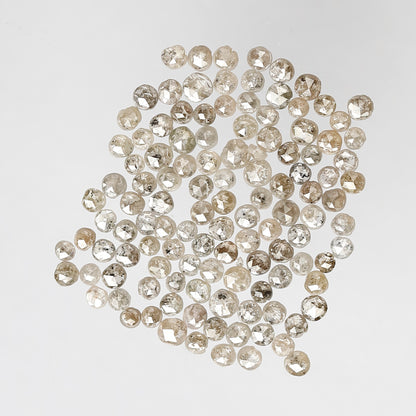 5.31 CT Brownish Gray Round Rose cut Diamond Lot, 1.5 mm To 2.5 mm Loose Conflict Free 118 Pcs Diamonds