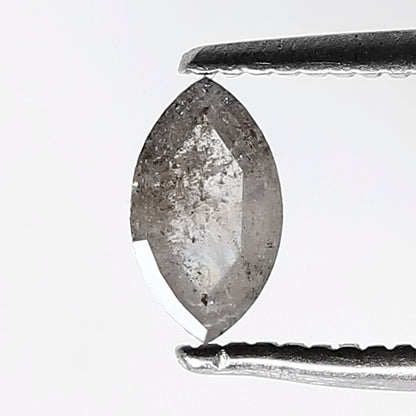 0.35 CT 6 MM Marquise shape Salt and Pepper Diamond Loose Natural Gray Black Color Diamond