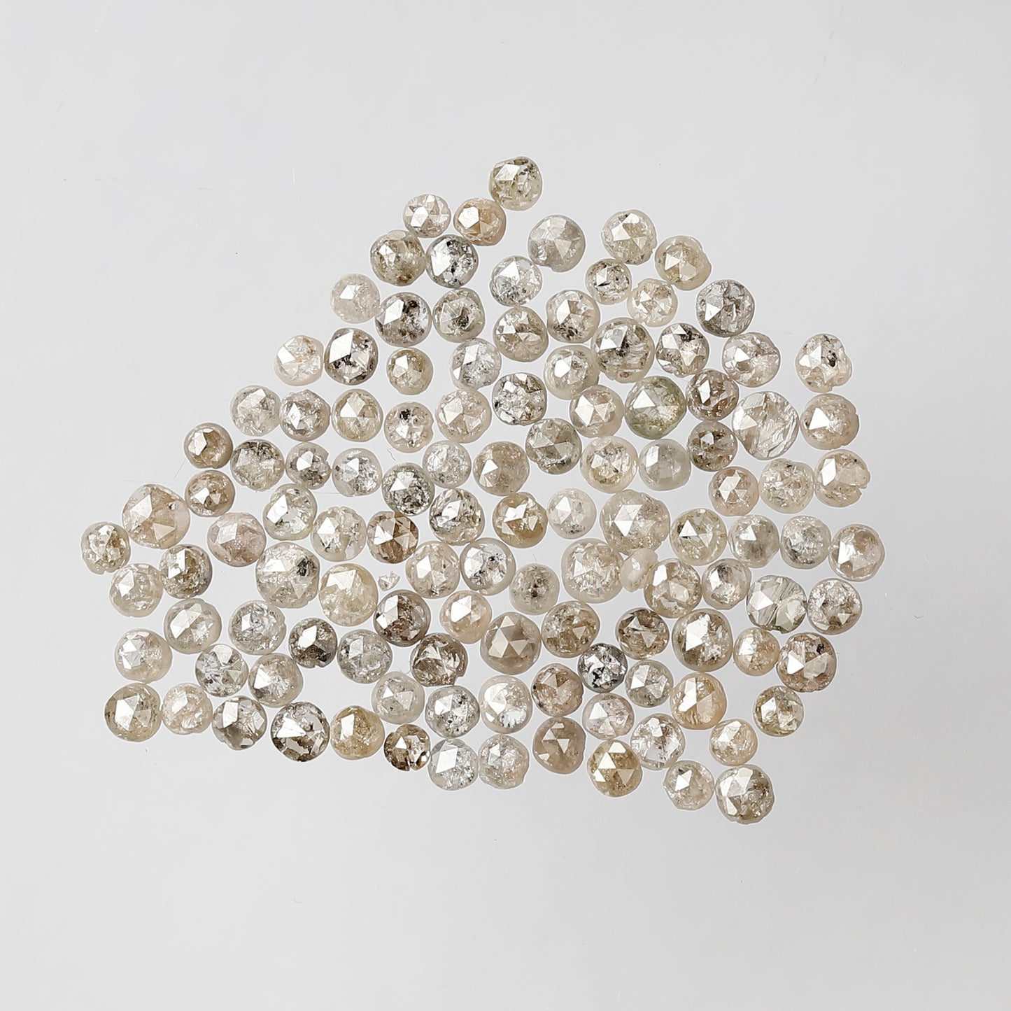 5.31 CT Brownish Gray Round Rose cut Diamond Lot, 1.5 mm To 2.5 mm Loose Conflict Free 118 Pcs Diamonds