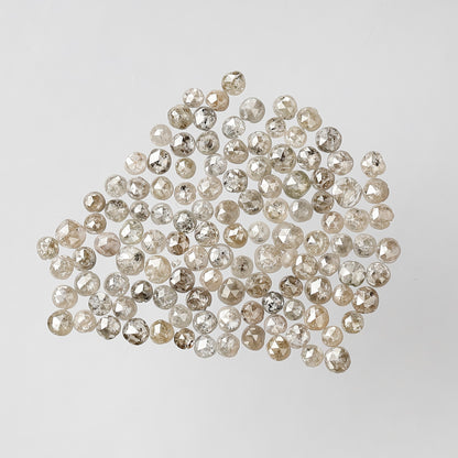 5.31 CT Brownish Gray Round Rose cut Diamond Lot, 1.5 mm To 2.5 mm Loose Conflict Free 118 Pcs Diamonds