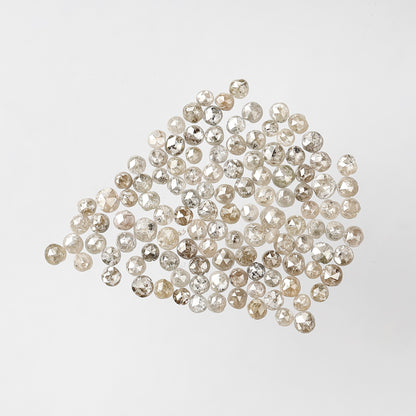 5.31 CT Brownish Gray Round Rose cut Diamond Lot, 1.5 mm To 2.5 mm Loose Conflict Free 118 Pcs Diamonds