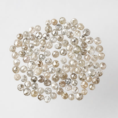 5.31 CT Brownish Gray Round Rose cut Diamond Lot, 1.5 mm To 2.5 mm Loose Conflict Free 118 Pcs Diamonds