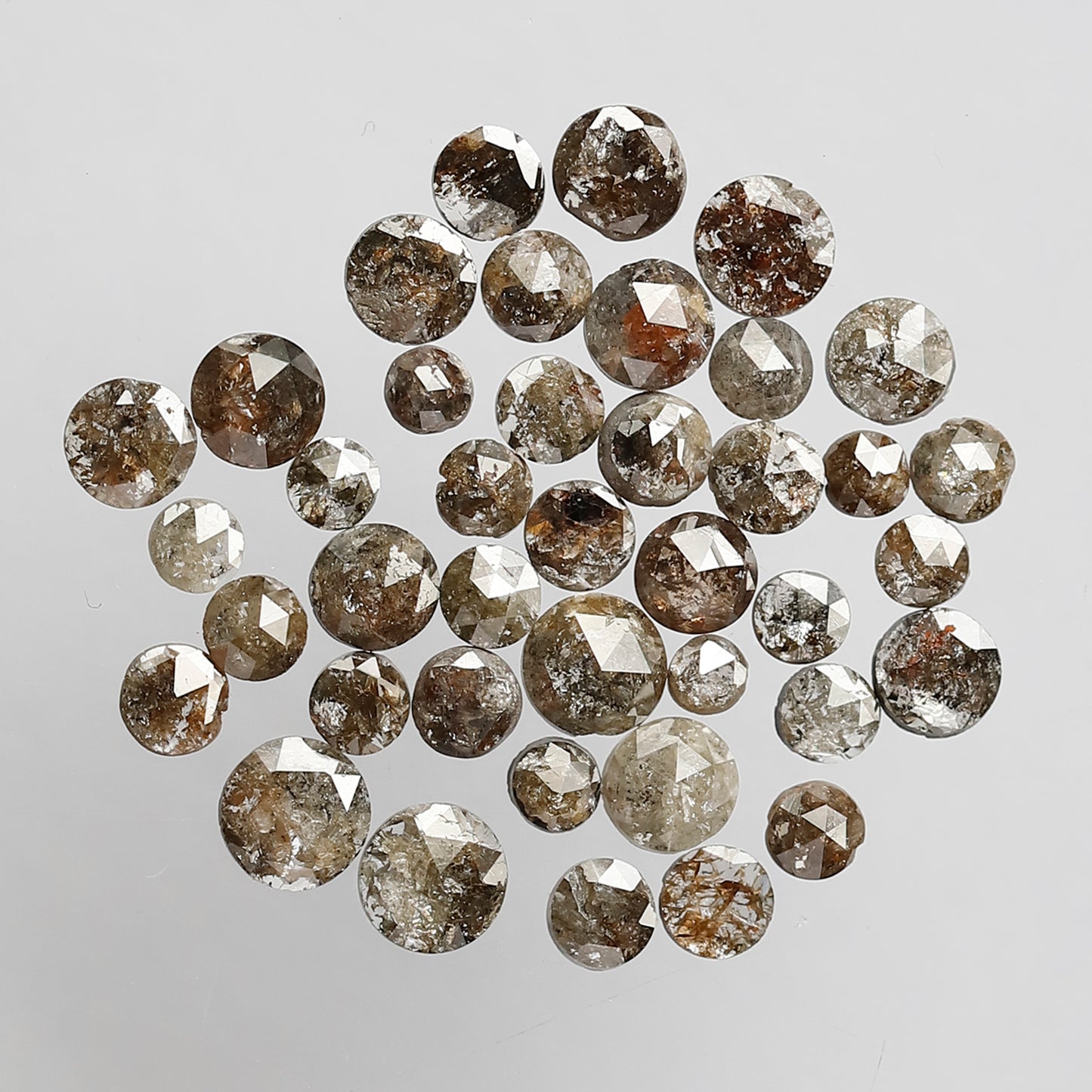 40 Pcs Round Rose Cut Natural Dark Brown Diamonds | 5.66 Ct Loose Diamond Lot For Engagement Ring