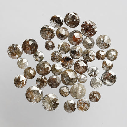 40 Pcs Round Rose Cut Natural Dark Brown Diamonds | 5.66 Ct Loose Diamond Lot For Engagement Ring
