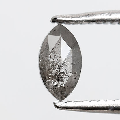 0.35 CT 6 MM Marquise shape Salt and Pepper Diamond Loose Natural Gray Black Color Diamond