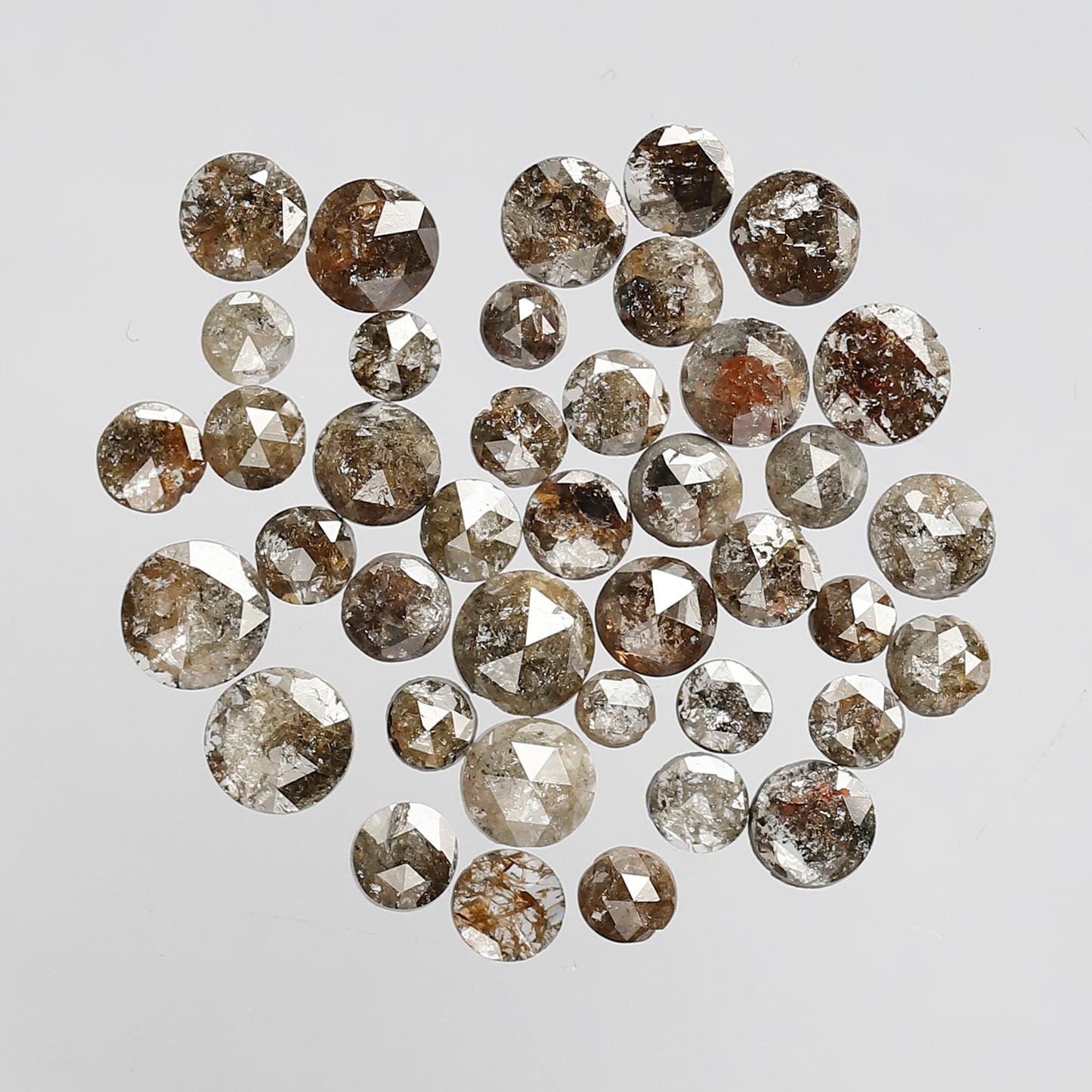 40 Pcs Round Rose Cut Natural Dark Brown Diamonds | 5.66 Ct Loose Diamond Lot For Engagement Ring