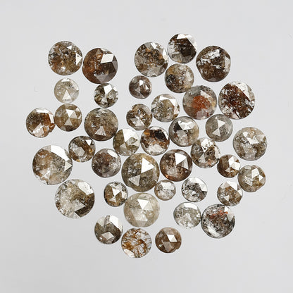 40 Pcs Round Rose Cut Natural Dark Brown Diamonds | 5.66 Ct Loose Diamond Lot For Engagement Ring