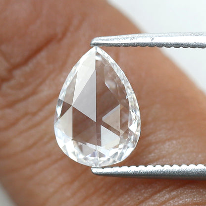 Pear Shape 0.79 Ct Rose Cut Diamond, EF Color VS1 Clarity Natural Loose Diamond for Engagement Ring